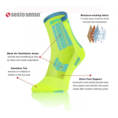 SKB01 Sportsocken Universelle Sportsocken Sesto Senso neongelb