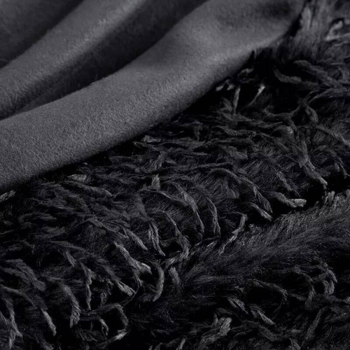 Adore Decke, zottelig, pelzig, Eurocurtains, schwarz