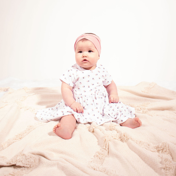 Nicol 220159 Baby Kleid-Body Mädchen Baumwolle Blumen mit Volans