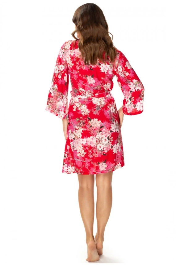 86636 Lotos Negligé-Bademantel Möwe mit Blumendruck