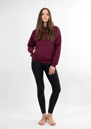 DK-K-B10 DKaren Burgund – ein Set aus Leggings und Sweatshirt für Damen, bequem und stilvoll