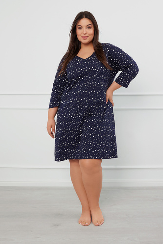 Libra Nachthemd, 3/4 Ärmel Italian Fashion - Druck 