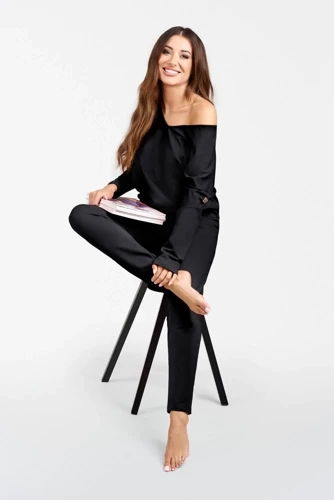 Karina Damen Langarmset, Hose Italian Fashion - schwarz
