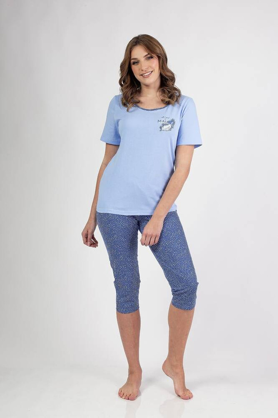 687 Regina Damenpyjama – Blau
