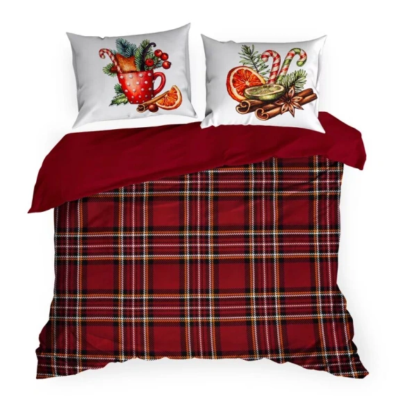 Weihnachtsbettwäsche Elsa Eurofirany beige 100% Baumwolle mit Reißverschluss