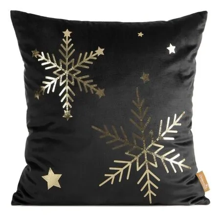 Chp 237 Weihnachts-Velours-Kissenbezug Eurocurtains schwarz – weiche, elegante Dekoration