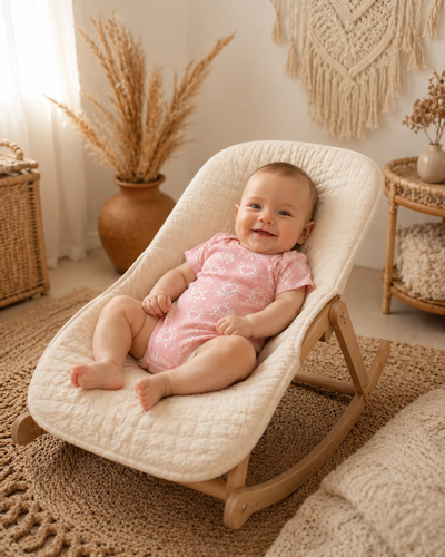 Body für Babys Mamatti BK16325 rosa, aus Baumwolle, kurzarm