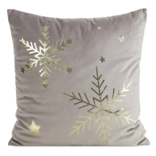 Chp 237 Weihnachts-Velours-Kissenbezug Eurocurtains beige – weiche, elegante Dekoration