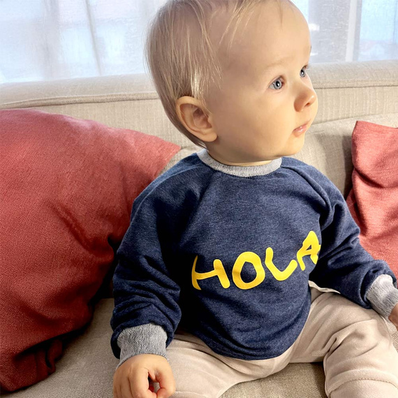 Hello World Eevi Sweatshirt – Marineblau