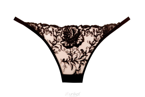 Saksia Damen-Tanga Unikat schwarz-beige