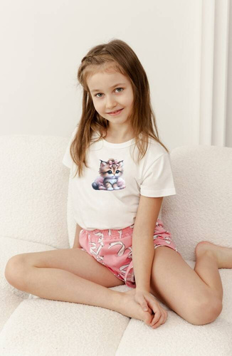 3381, 3382 Nelly Pyjama für Mädchen Taro-Creme