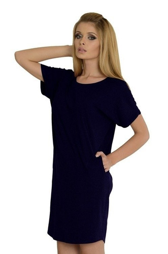 523 Paula Nachthemd kr. ärmel - marineblau