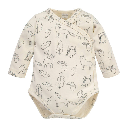Secret Forest Pinocchio Langarm-Body – Ecru-Fuchs