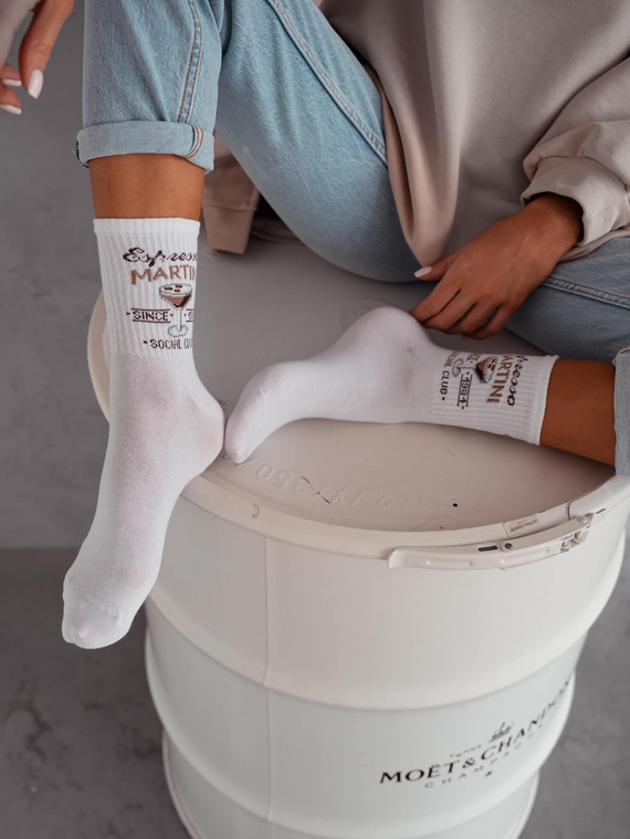 0200-156 Espresso Martini Milena Damensocken – weiß