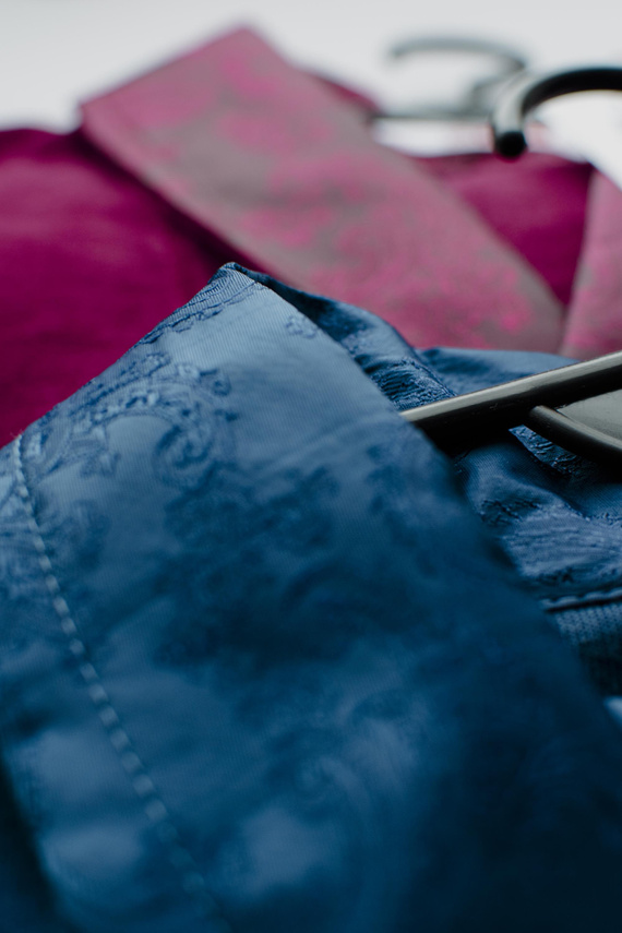 866 Noble Men's De Lafense Velour Bademantel - kurz, elegant, Baumwolle - Denim