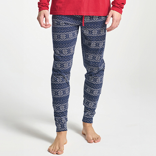 Albano Sorbetto Herren-Pyjama rot – Weihnachten, mit einem Pinguin