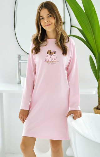 3505 Jasmina Taro pink – Baumwoll-Mädchenshirt mit Aufdruck