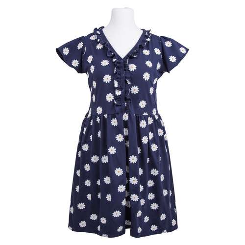 Linda Eevi Umstands-Stillnachthemd – Marineblau mit Gänseblümchen