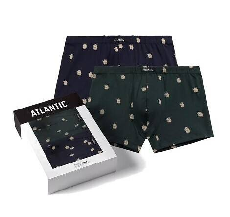 2MHH-001 Atlantic Herren-Boxershorts – Marineblau und Smaragd