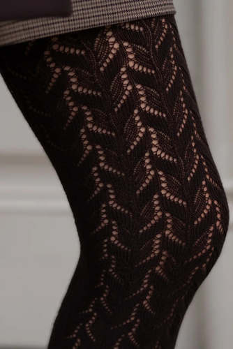 Gabriella Cashmir Baumwollstrumpfhose wz.105 150 den nero – warm, ajour
