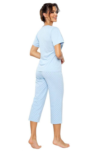 Sky 3/4 Donna Damen-Pyjama blau
