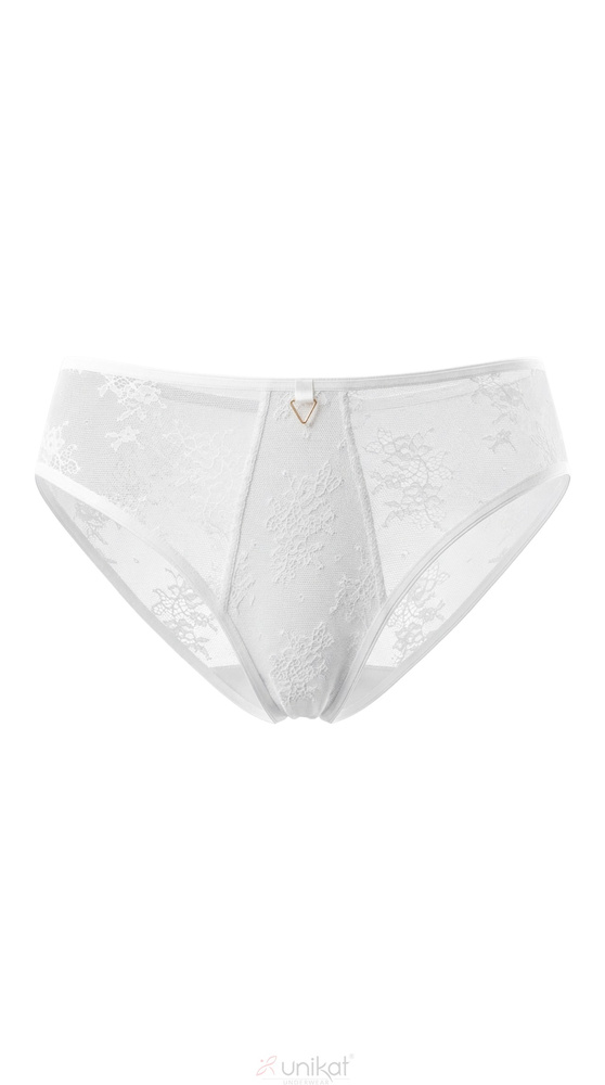 Feminine klassische weiße Figi Unikat Adeli aus besticktem Tüll, elegant