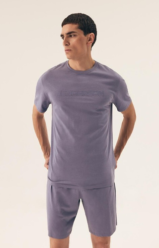 42626 Daft Henderson Premium Herrenpyjama – Stahlblau