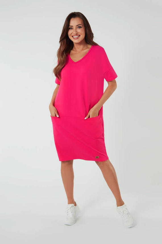 Stella Damen-Tunika mit kurzen Ärmeln Italian Fashion - fuchsia 