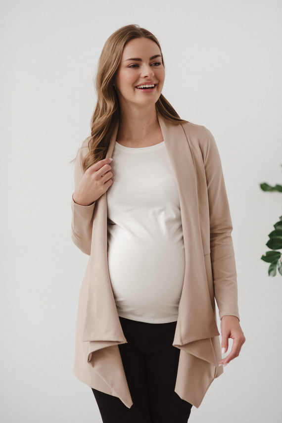 Beige Umstandsstrickjacke von Mama Wrap Milk&Love
