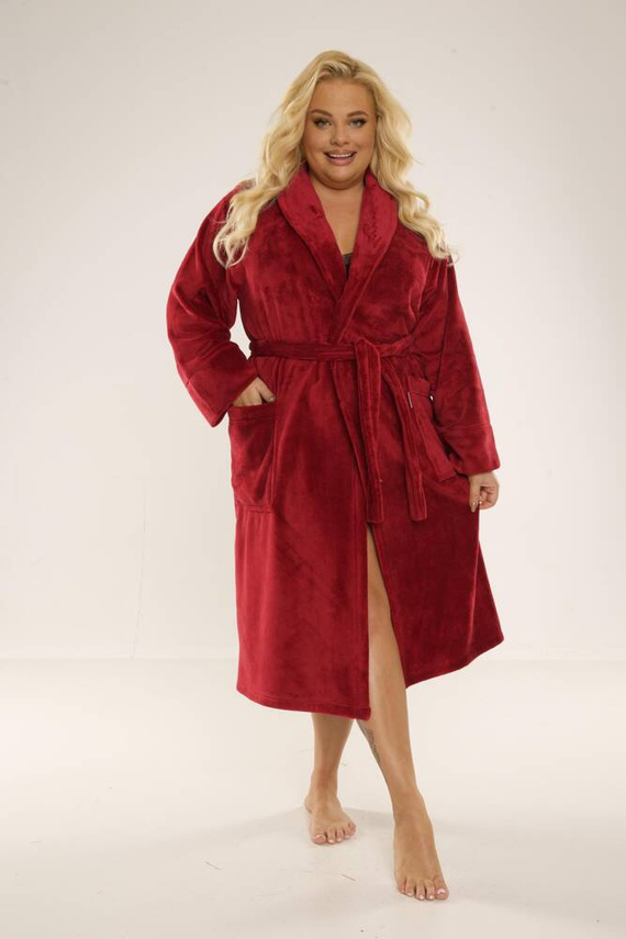 628 Abigail Long Forex Damen Bademantel - kastanienbraun