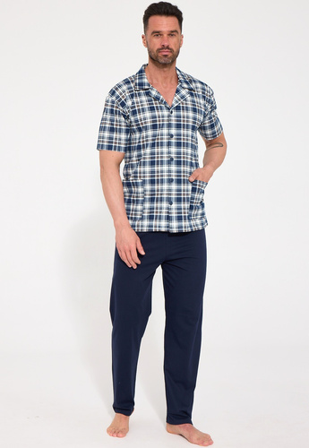 Herren-Pyjama Cornette 318/61 aus Baumwolle, zum Knöpfen, kurzärmelig