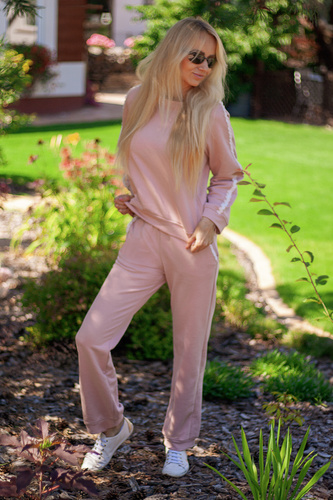 Antao Mirale Damen-Trainingsanzug-Set, Baumwolle mit Elastan, polnische Produktion – Rosa