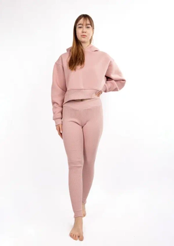 DK-K-B13 Dkaren Damen-Trainingsanzug-Set – Puderrosa