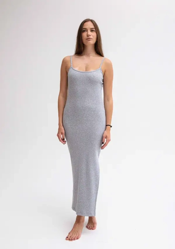 DK-K-P7 DKaren Baumwollkleid – Grau