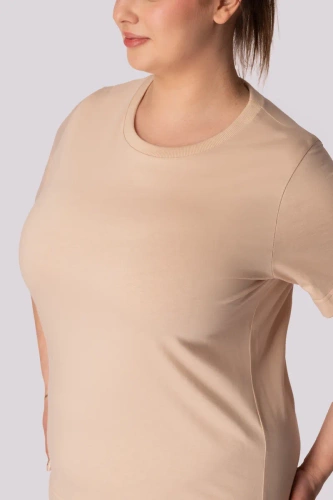 Regular Base Damen T-Shirt Mona beige