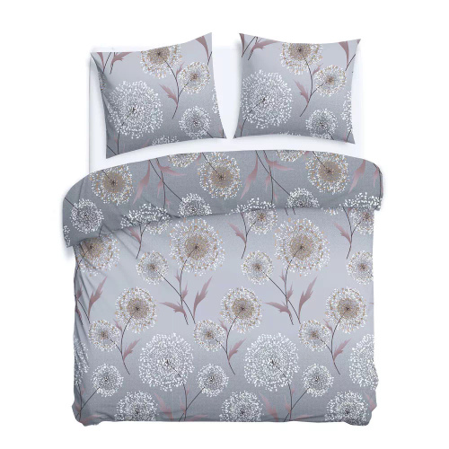 31513/2 Flannellove Darymex graue Flanellbettwäsche, Löwenzahn – Set, 100 % Baumwolle, warm und weich