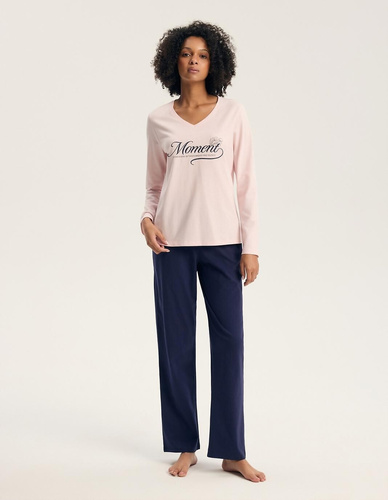 Henderson 46114 Gianna Damenpyjama Rosa 100% Baumwolle Langarm