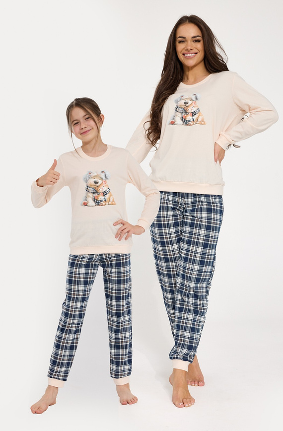 Damen-Pyjama Cornette Home Friends 671/478 ecru – 100% Baumwolle, Familienmodell