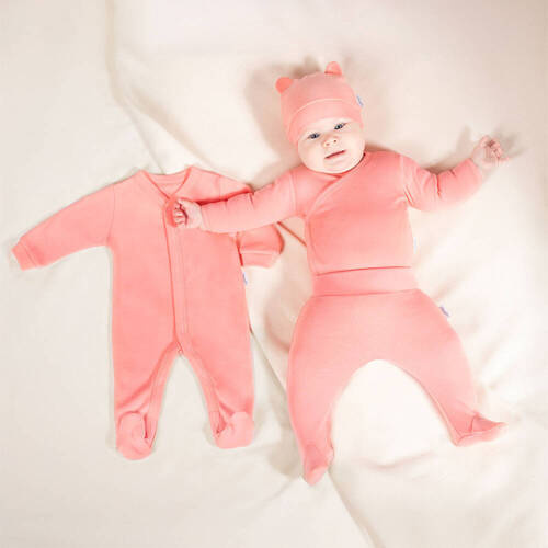 4903 4-teiliges Babyausstattungsset, glatt, Nicol – Koralle