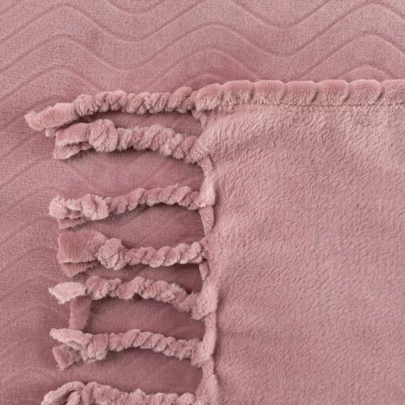 Emma Decke Tagesdecke mit Fransen Eurocurtains Pulver