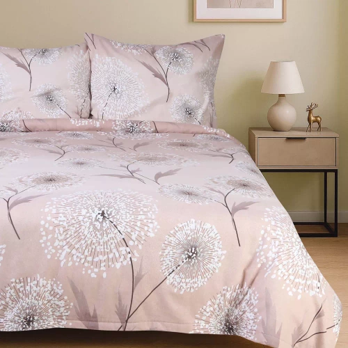 31513/1 Darymex Flanell-Bettwäsche, Beige, Löwenzahn – Set, 100 % Baumwolle, warm und weich