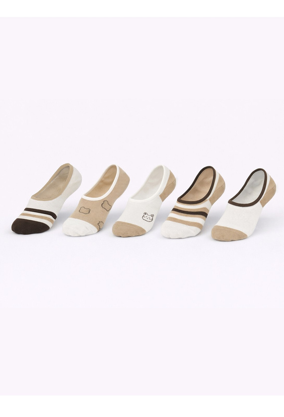 Damen Ballerina-Socken Noviti ST092 – Baumwoll-Stopper mit Silikon ecru C