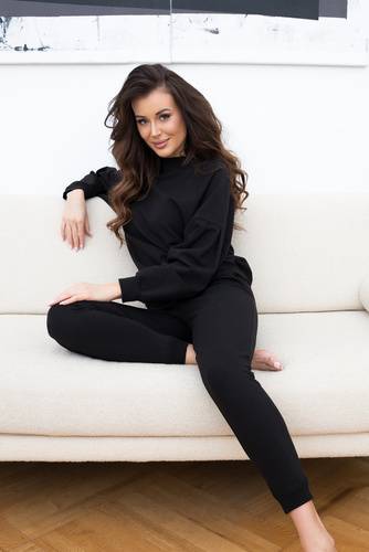 Parma Damen Langarmset, Hose Italienische Mode - schwarz