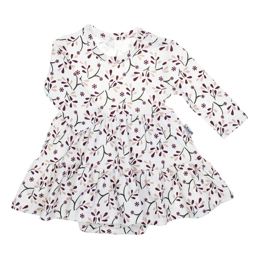 217159 Kleid-Body von Alisa Nicol – Baumwolle, lange Ärmel, Pflanzenmuster