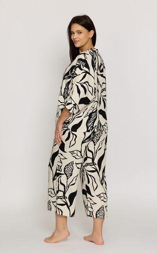 Damen-Pyjama Mefemi Aurora PS63, 100% Viskose, zum Knöpfen, 3/4-Arm