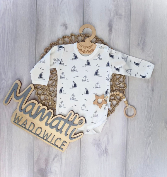 Mamatti Babybody BD16026 86 Boote – Baumwollbody mit langen Ärmeln