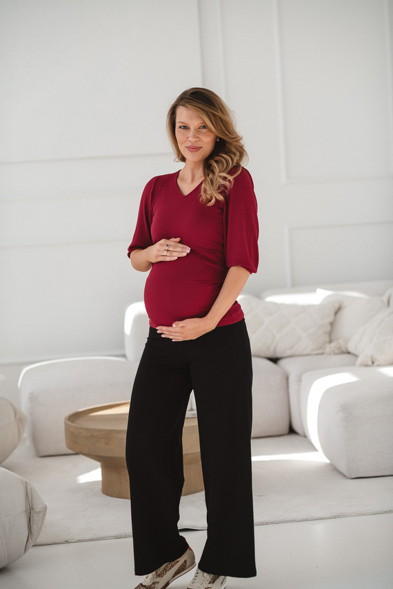 Weite Umstands-Hose Wide Flow Milk & Love Wide Leg mit 2in1 Bund schwarz