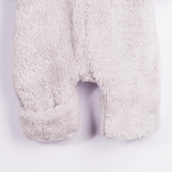 228269 Nicol FARMA Babystrampler mit Kapuze, Bär, grau, Baumwolle