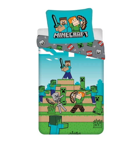 Minecraft „We Got This“ Baumwollbettwäsche von Jerry Fabrics – 140 x 200 cm, 100 % Baumwolle, doppelseitig