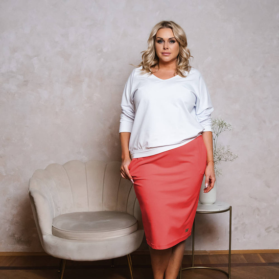 Karina Damen Midirock Italian Fashion - koralle